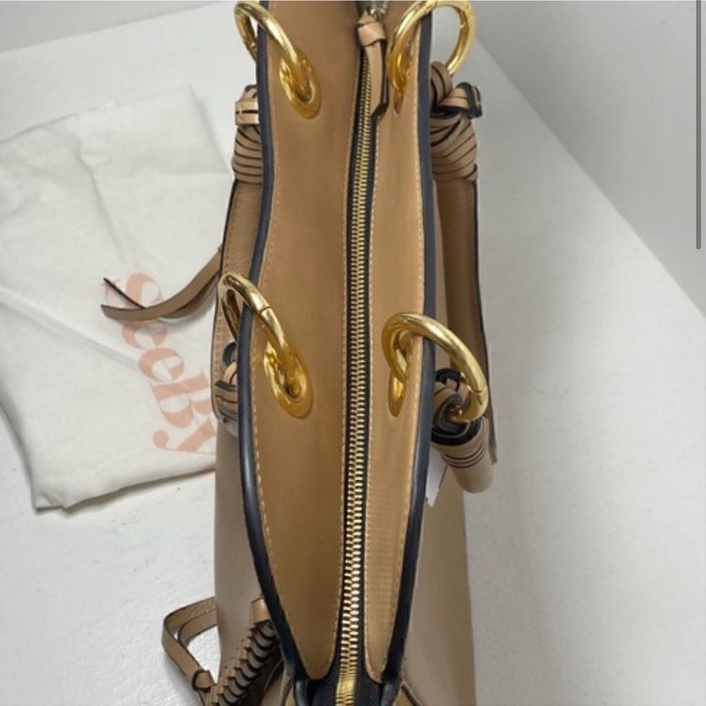 See by Chloé Tilda Whipstitch Grab Brown Leather Shoulder Bag Tan - Picture 3 of 6